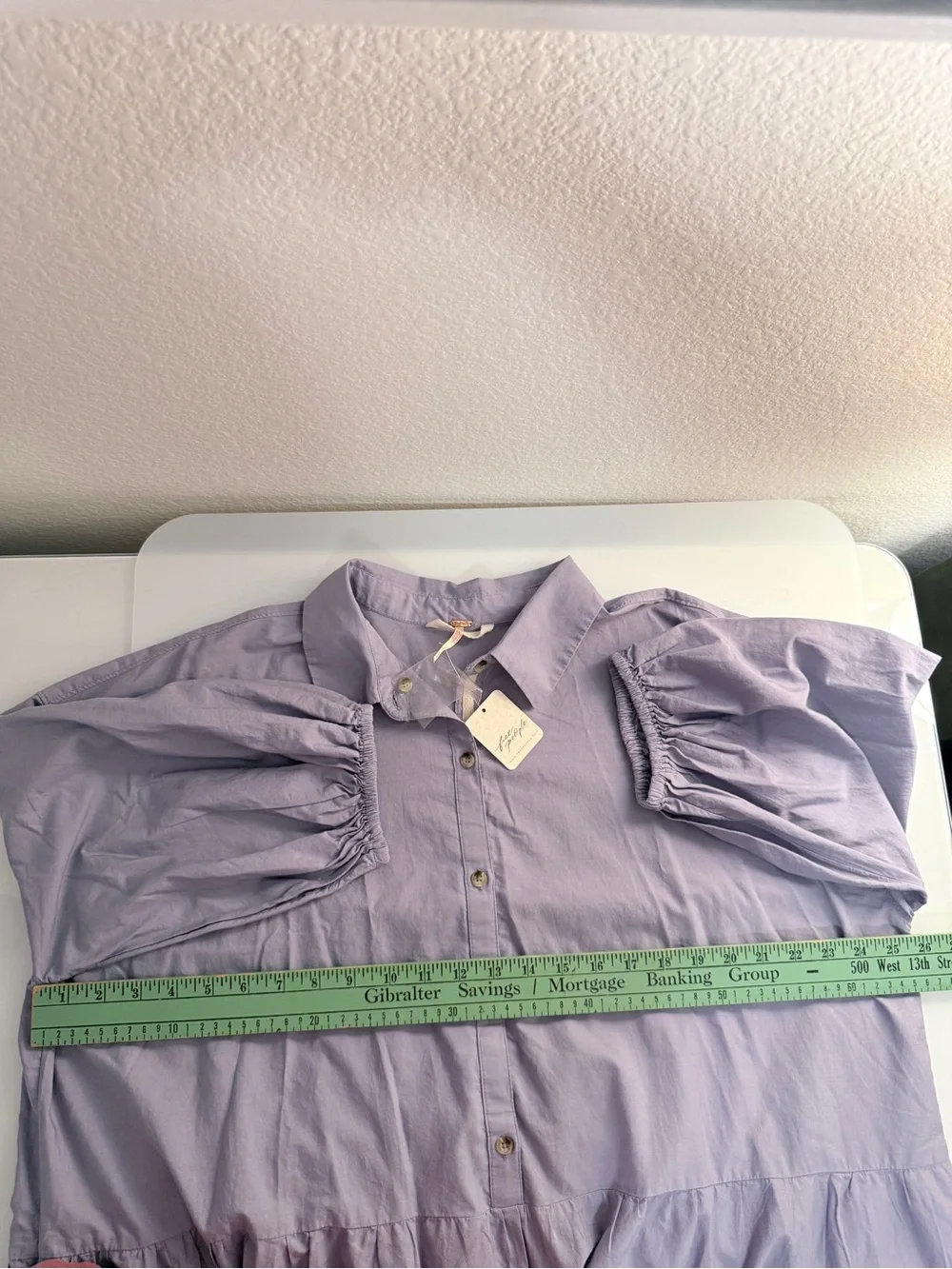 Free People Lavender Button-Front Tiered Mini Dress Size Large NWT